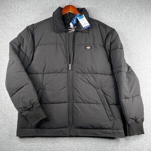 Dickies Comfortemp Puffer Jacket Fast Dry Black Full Zip Mens Large New NWT